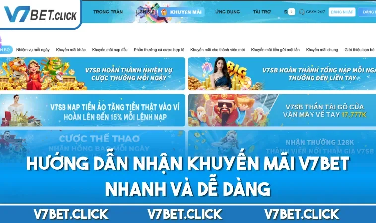 Hướng Dẫn Nhận Khuyến Mãi V7BET Nhanh Và Dễ Dàng