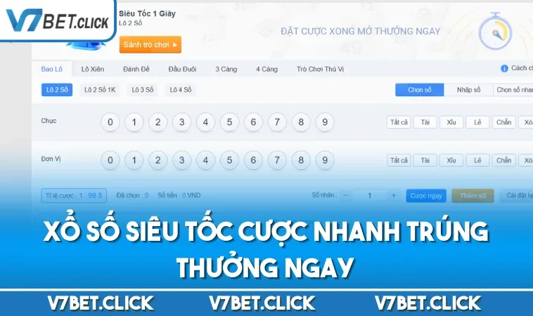 Xổ số siêu tốc cược nhanh trúng thưởng ngay